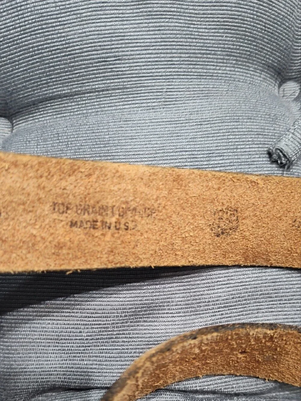 Vintage Black Basketweave Tooled Leather Work Belt Size 34